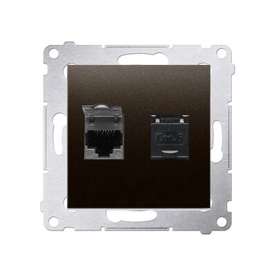 Kontakt-Simon D62.01/46 Doppel-RJ45-Steckdose - Bronze Kontakt-Simon D62.01/46 Doppel-RJ45-Steckdose - Bronze