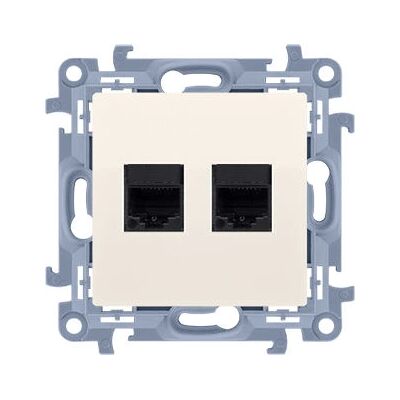 Kontakt-Simon C52.01/41 Netzsteckdose - Kat. 5e, Krem, Doppel-RJ45 Kontakt-Simon C52.01/41 Netzsteckdose - Kat. 5e, Krem, Doppel-RJ45