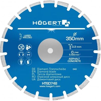 Hogert Technik HT6D748 Úhlová bruska - 350mm, 3.2kW, 5.500mm Hogert Technik HT6D748 Úhlová bruska - 350mm, 3.2kW, 5.500mm