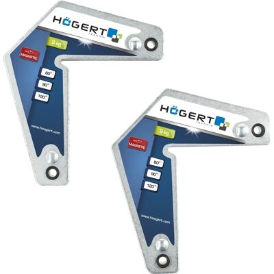 Högert HT3B665 Esquadro magnético em forma de L - Soldagem a 60°, 90°, 120° Högert HT3B665 Esquadro magnético em forma de L - Soldagem a 60°, 90°, 120°