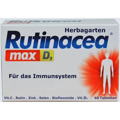 Rutinacea Max D3 - Nahrungsergänzung für Immun- und Knochengesundheit - 60 Tabletten Rutinacea Max D3 - Nahrungsergänzung für Immun- und Knochengesundheit - 60 Tabletten