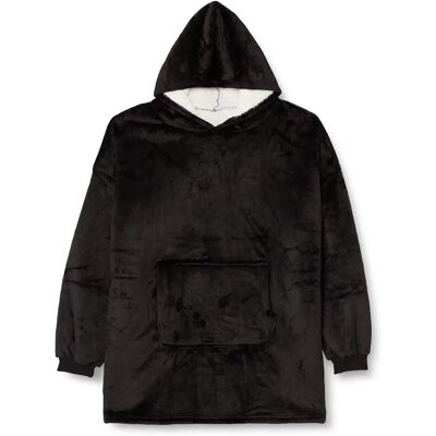 Ruhhy XXL collegepaita - musta sametti - lämmin oversize Ruhhy XXL collegepaita - musta sametti - lämmin oversize