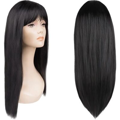 Northix Lange Haar Pruik - Zwart - Synthetisch Haar - Pruik Northix Lange Haar Pruik - Zwart - Synthetisch Haar - Pruik