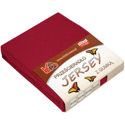 KARO Jersey - burgundy - 160x200 cm - fitted sheet KARO Jersey - burgundy - 160x200 cm - fitted sheet