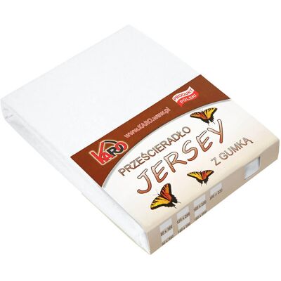 KARO - Jersey Fitted Sheet - Biała - 160x220 - Fitted Sheet KARO - Jersey Fitted Sheet - Biała - 160x220 - Fitted Sheet