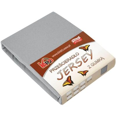 KARO - Jersey Fitted Sheet 220x240 - Szary - Fitted sheet KARO - Jersey Fitted Sheet 220x240 - Szary - Fitted sheet