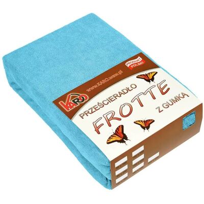 KARO - KARO 220x240 Turkusowy 200g/m2 - Turkusowy - 220x240 cm - Prześcieradło frotte z gumką KARO - KARO 220x240 Turkusowy 200g/m2 - Turkusowy - 220x240 cm - Prześcieradło frotte z gumką