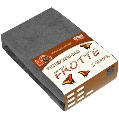 KARO - 072 - Antracytowy - Prześcieradło frotte z gumką KARO - 072 - Antracytowy - Prześcieradło frotte z gumką