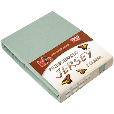 KARO 013 - Oliwkowy - 160x220 cm - Prześcieradło jersey z gumką KARO 013 - Oliwkowy - 160x220 cm - Prześcieradło jersey z gumką
