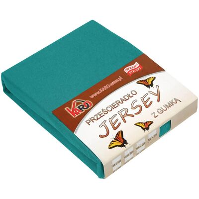 KARO - Pościel jersey elastyczna - Turkusowa ciemna - Pościel dopasowana KARO - Pościel jersey elastyczna - Turkusowa ciemna - Pościel dopasowana