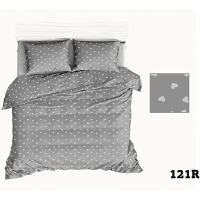 R121 - 180x200 - Gray - Hearts - Bedding set R121 - 180x200 - Gray - Hearts - Bedding set