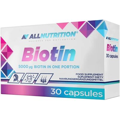 ALLNUTRITION Biotin Supports Immune Function & Skin Health 5000mcg - 30 Capsules ALLNUTRITION Biotin Supports Immune Function & Skin Health 5000mcg - 30 Capsules