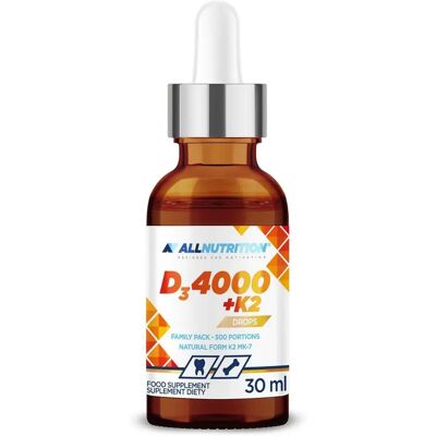 Allnutrition Vit D3 4000 + K2 Drops - 30 ml Allnutrition Vit D3 4000 + K2 Drops - 30 ml