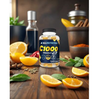 AllNutrition Vitamin C 120 Kapsler - Støtter immunforsvaret & Langsom frigjøring AllNutrition Vitamin C 120 Kapsler - Støtter immunforsvaret & Langsom frigjøring