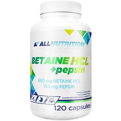 Allnutrition Betaine HCl + Pepsin - 120 Kapsler - Fordøyelsesstøtte Allnutrition Betaine HCl + Pepsin - 120 Kapsler - Fordøyelsesstøtte