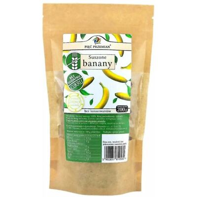 Ekwador Bezglutenowe Suszone Banany - 200g Ekwador Bezglutenowe Suszone Banany - 200g