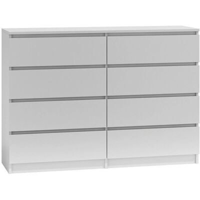 Topeshop M8 140 BIEL Kommode - Modern, Geräumig, Weiße Aufbewahrung Topeshop M8 140 BIEL Kommode - Modern, Geräumig, Weiße Aufbewahrung