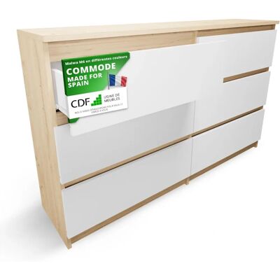 TOPESHOP Milan – Szeroka komoda z 6 szufladami TOPESHOP Milan – Szeroka komoda z 6 szufladami