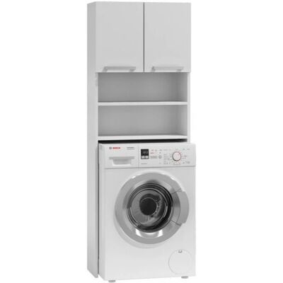 Armario de baño Topeshop Pola BIEL Blanco con 4 estantes - Armario de baño Armario de baño Topeshop Pola BIEL Blanco con 4 estantes - Armario de baño