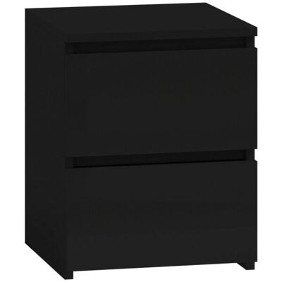 Topeshop M2 Nachttisch - 2 Schubladen - Schwarz Topeshop M2 Nachttisch - 2 Schubladen - Schwarz