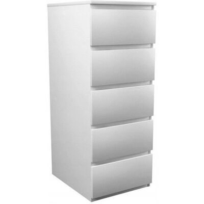 Topeshop W5 Biel Mat Kommode - Modern, 5 Schubladen, Weiß Topeshop W5 Biel Mat Kommode - Modern, 5 Schubladen, Weiß