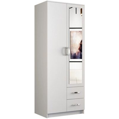 Armadio Romana 80 Biel L di Topeshop - Moderno con 2 Ante e 5 Mensole Armadio Romana 80 Biel L di Topeshop - Moderno con 2 Ante e 5 Mensole