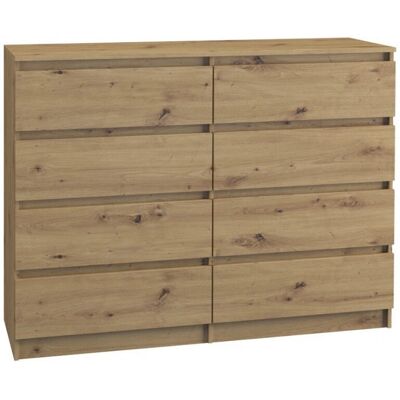 Topeshop M8 120 ARTISAN Commode - Moderne, 8 Tiroirs, Chêne artisan - Publicité Topeshop M8 120 ARTISAN Commode - Moderne, 8 Tiroirs, Chêne artisan - Publicité
