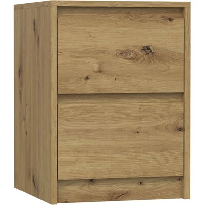 Table de nuit Topeshop K2 ARTISAN - 2 tiroirs Chêne Table de nuit Topeshop K2 ARTISAN - 2 tiroirs Chêne