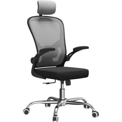 Topeshop Grauer Bürostuhl - Ergonomischer Mesh & Gepolstertes Sitz Topeshop Grauer Bürostuhl - Ergonomischer Mesh & Gepolstertes Sitz