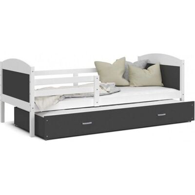 Mateo - Lit Gigogne 90x190 - Gris - Tiroir - Bunk bed - Publicité Mateo - Lit Gigogne 90x190 - Gris - Tiroir - Bunk bed - Publicité