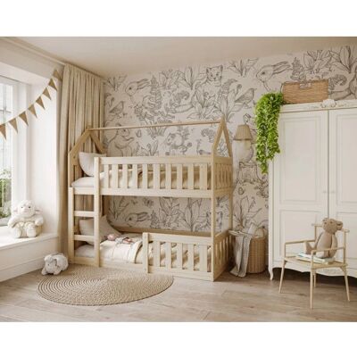 GENERIC - CABANE MINI 90x190 - Marron - 90x190 cm - bunk bed - Publicité GENERIC - CABANE MINI 90x190 - Marron - 90x190 cm - bunk bed - Publicité