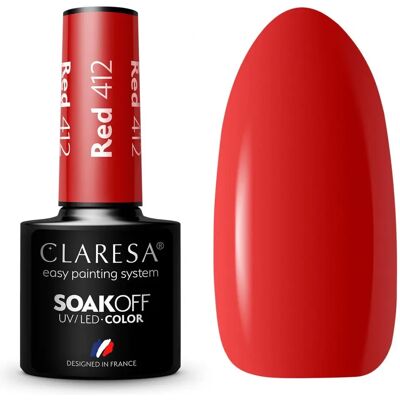 Claresa Red 412 Gel Nail Polish - Long-lasting, Glossy Finish Claresa Red 412 Gel Nail Polish - Long-lasting, Glossy Finish