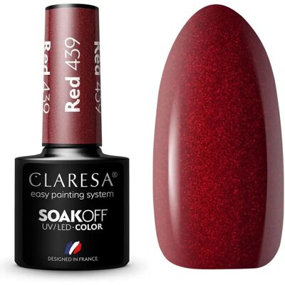 Claresa Model 439 Red Gel Nail Polish - Long-lasting, High Gloss, UV/LED Safe Claresa Model 439 Red Gel Nail Polish - Long-lasting, High Gloss, UV/LED Safe
