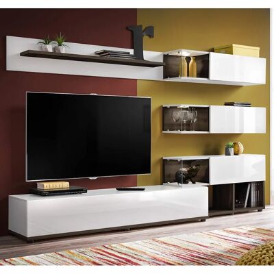 Mid.You Obývací stěna - Vysoce lesklá bílá - Living Room Wall Unit Mid.You Obývací stěna - Vysoce lesklá bílá - Living Room Wall Unit