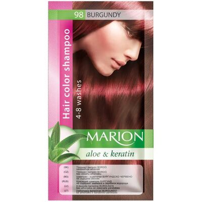 Shampoing couleur Burgundy de Marion - 4-8 lavages - Publicité Shampoing couleur Burgundy de Marion - 4-8 lavages - Publicité