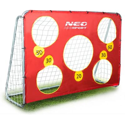 Neo-Sport Duże bramki do piłki nożnej - 215x153x76cm z matą celowniczą Neo-Sport Duże bramki do piłki nożnej - 215x153x76cm z matą celowniczą