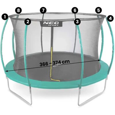 Neo-Sport - NS-14C181 - 427-435 cm - 8 pali - Wewnętrzna siatka trampoliny Neo-Sport - NS-14C181 - 427-435 cm - 8 pali - Wewnętrzna siatka trampoliny