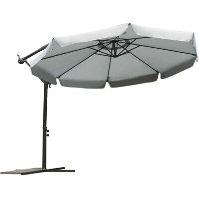 PLONOS - 8-Segment Pliable - Gris - 350 cm - Parasol de jardin - Publicité PLONOS - 8-Segment Pliable - Gris - 350 cm - Parasol de jardin - Publicité