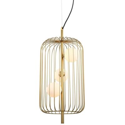 Lampada a Sospensione Moderna Italux Hayden - 3 Luci Dorato Bianco Lampada a Sospensione Moderna Italux Hayden - 3 Luci Dorato Bianco