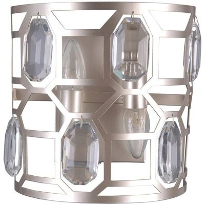 Lampada da Parete Moderna Italux Momento Argento Champagne - Applique Lampada da Parete Moderna Italux Momento Argento Champagne - Applique