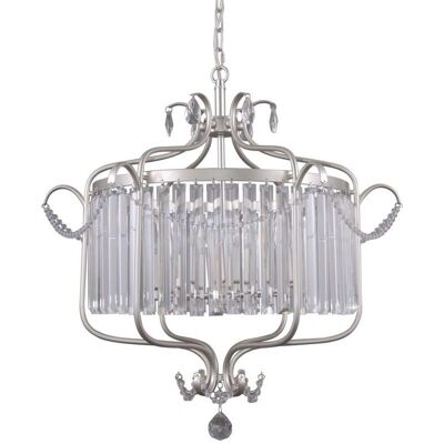 Italux Rinaldo - Suspension Champagne Argent - 6 Ampoules - Publicité Italux Rinaldo - Suspension Champagne Argent - 6 Ampoules - Publicité