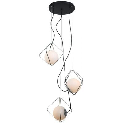 Italux Canto - Lámpara Colgante Moderna Canto Chrome, Negro - Lámpara Colgante Italux Canto - Lámpara Colgante Moderna Canto Chrome, Negro - Lámpara Colgante