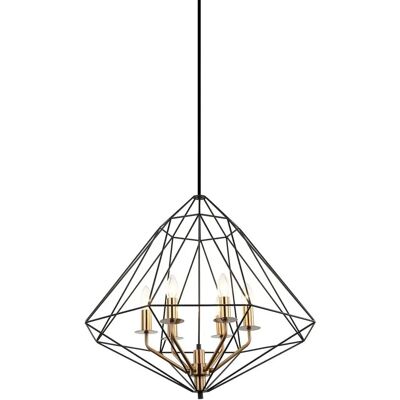 Italux Maresmo - Lampada a sospensione industriale e retrò - Nero, Oro - 6 luci Italux Maresmo - Lampada a sospensione industriale e retrò - Nero, Oro - 6 luci
