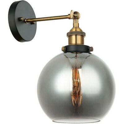 Lámpara de Pared Industrial y Retro Italux Cardena Negro Dorado - Ahorro de Luz Lámpara de Pared Industrial y Retro Italux Cardena Negro Dorado - Ahorro de Luz