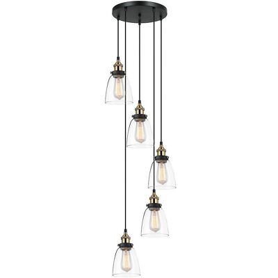 Lámpara Colgante Italux Francis - Industrial Retro Negro Oro 5 Luces Lámpara Colgante Italux Francis - Industrial Retro Negro Oro 5 Luces