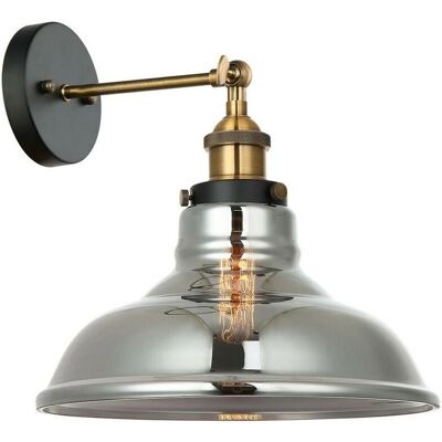 Italux Hubert - Lampada da Parete Retro Industriale - Nero, Oro - E27 Dimmerabile Italux Hubert - Lampada da Parete Retro Industriale - Nero, Oro - E27 Dimmerabile