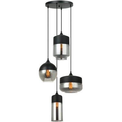 Italux Molina - Lampada a Sospensione Moderna Nera - Lampadario a 4 Luci Italux Molina - Lampada a Sospensione Moderna Nera - Lampadario a 4 Luci