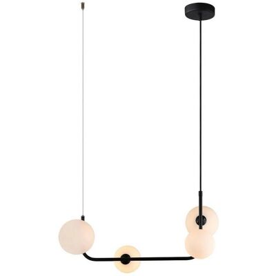 Italux Ferrand - Lampe suspendue noire avec abat-jour blanc - Suspension - Publicité Italux Ferrand - Lampe suspendue noire avec abat-jour blanc - Suspension - Publicité