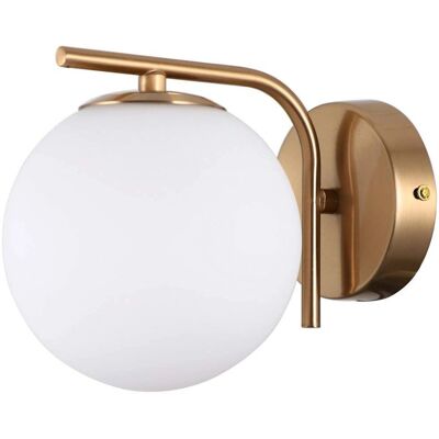 Italux Raddi - Lámpara de Pared Moderna Dorada 1 Luz con Pantalla Blanca - Lámpara de Pared Italux Raddi - Lámpara de Pared Moderna Dorada 1 Luz con Pantalla Blanca - Lámpara de Pared