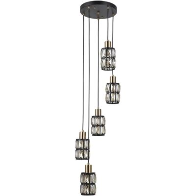 Italux PND-44236-5-BK-GD Závěsné svítidlo - Černé, Medové mosaz, 5xE27 Italux PND-44236-5-BK-GD Závěsné svítidlo - Černé, Medové mosaz, 5xE27